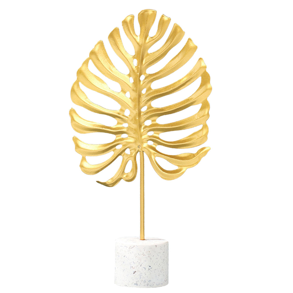 Live Fish Aquarium - Turtle Leaf Iron Sculpture Desktop Ornament