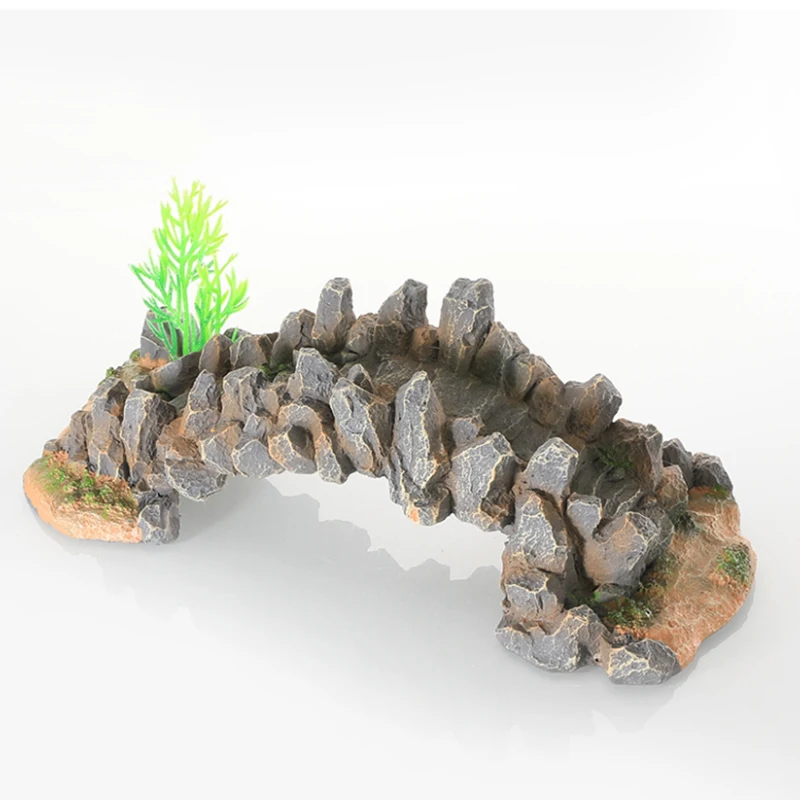 Aquarium Fish Bridge - Simulated Stone Bridge Aquarium Decor Stone