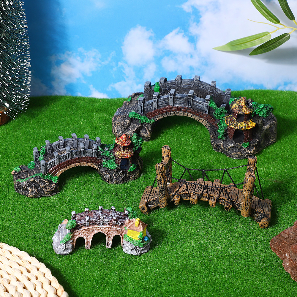Aquarium Fish Bridge - Resin Fish Tank Decoration Chinese Garden