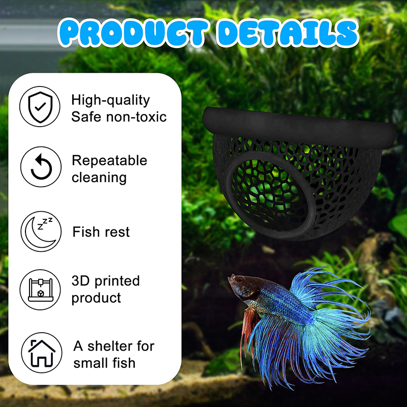 Aquarium Fish Feeder - Ring FLoatinG Betta Hide Shrimp Cave