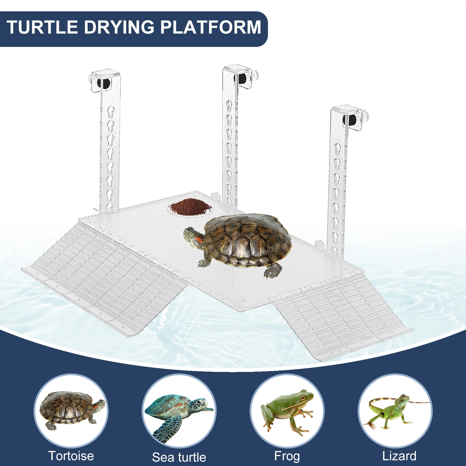 Aquarium Fish Real - Adjustable Turtle Basking Platform Acrylic Clear