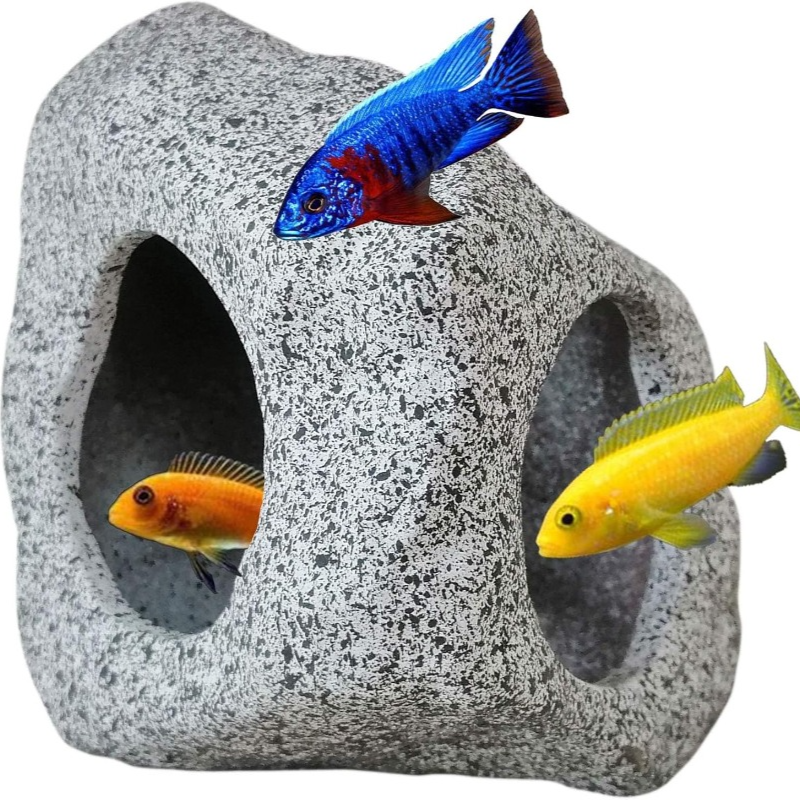 Aquarium Fish Hiding Places - Fish Tank Cave Stone Landscaping Decoration