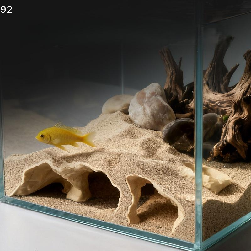 Aquarium Fish Hiding Places - 3D Printed Natural Curve Cave: Fish