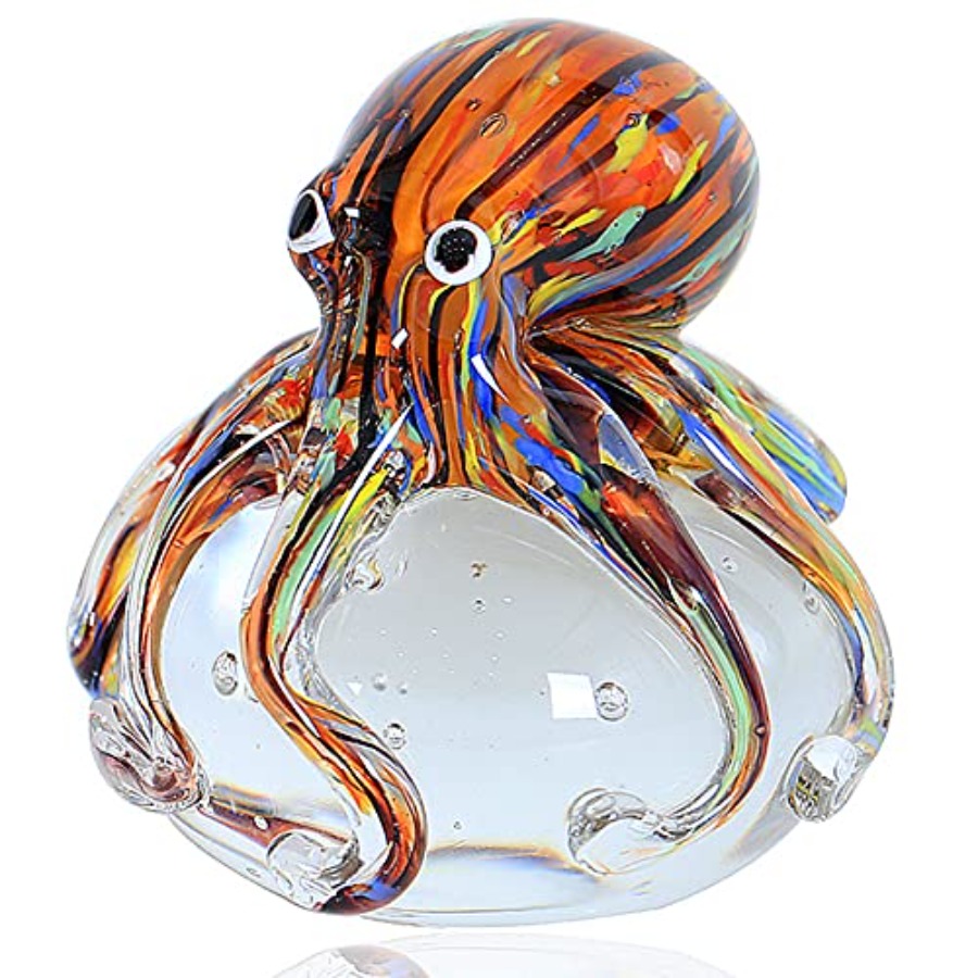 Hand Blown Glass Octopus Figur - مراجعة Aquarium Fish Japan وسعره