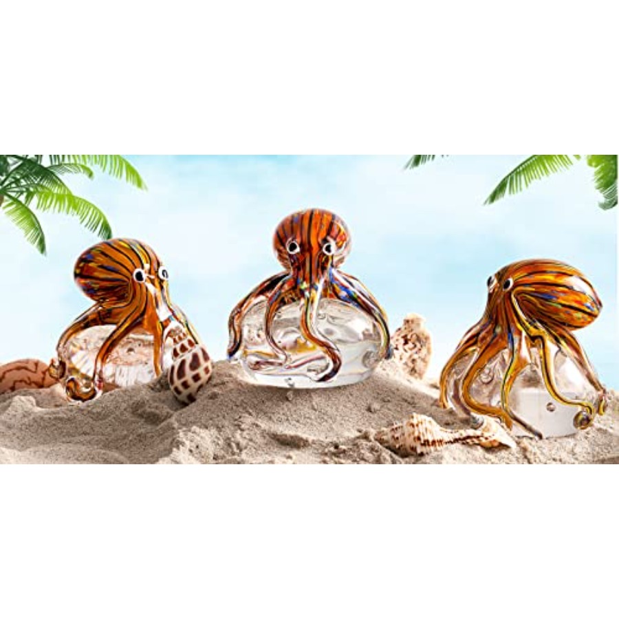 Hand Blown Glass Octopus Figur - مراجعة Aquarium Fish Japan وسعره