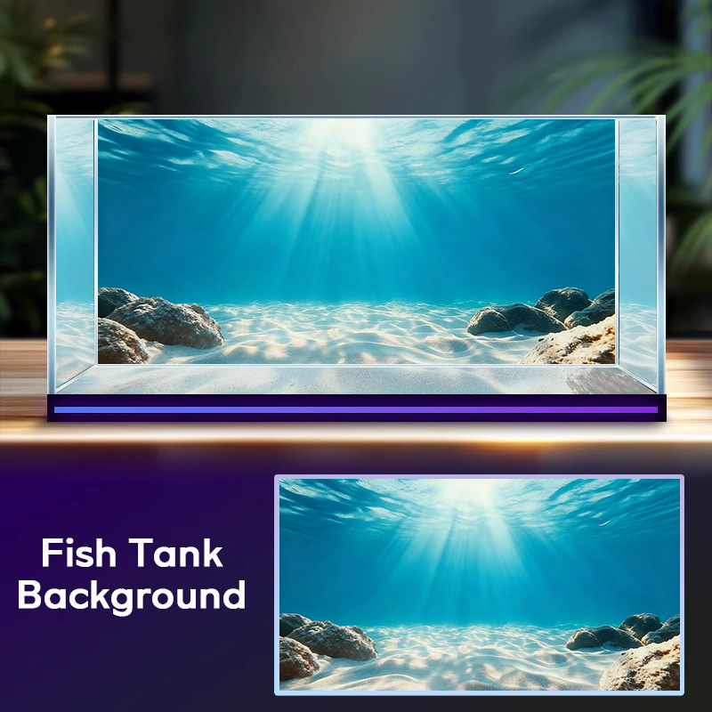 Blue sea clear sand，Fish tank  - مراجعة Aquarium Fish Poster وسعره