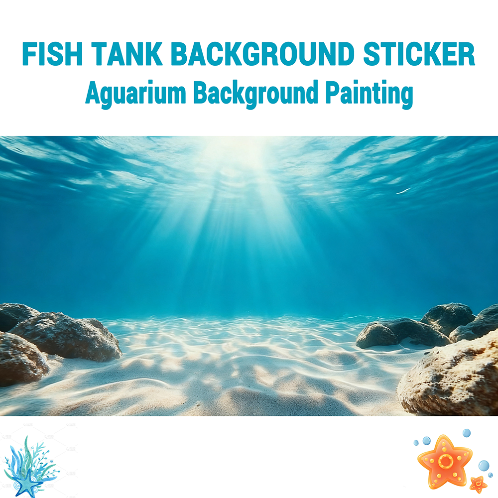Blue sea clear sand，Fish tank  - مراجعة Aquarium Fish Poster وسعره