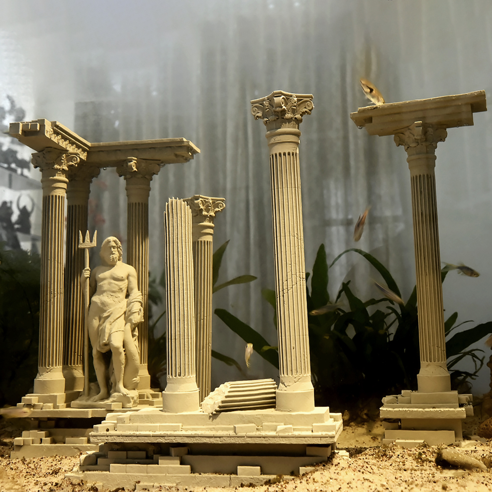 Roman Column Decoration Resin  - مراجعة Aquarium Fish Bridge وسعره