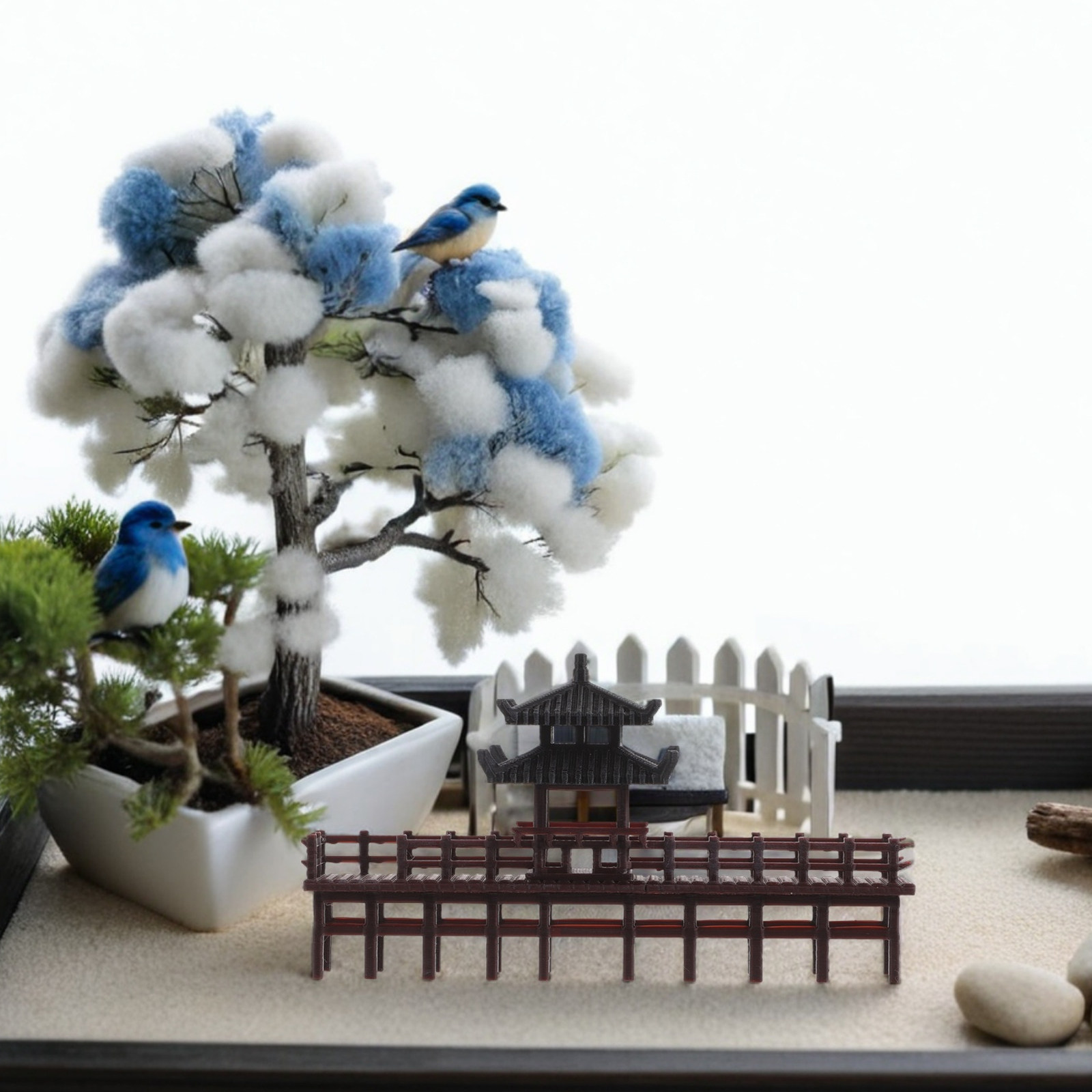 Miniature Chinese Pavilion Bri - مراجعة Aquarium Fish Bridge وسعره