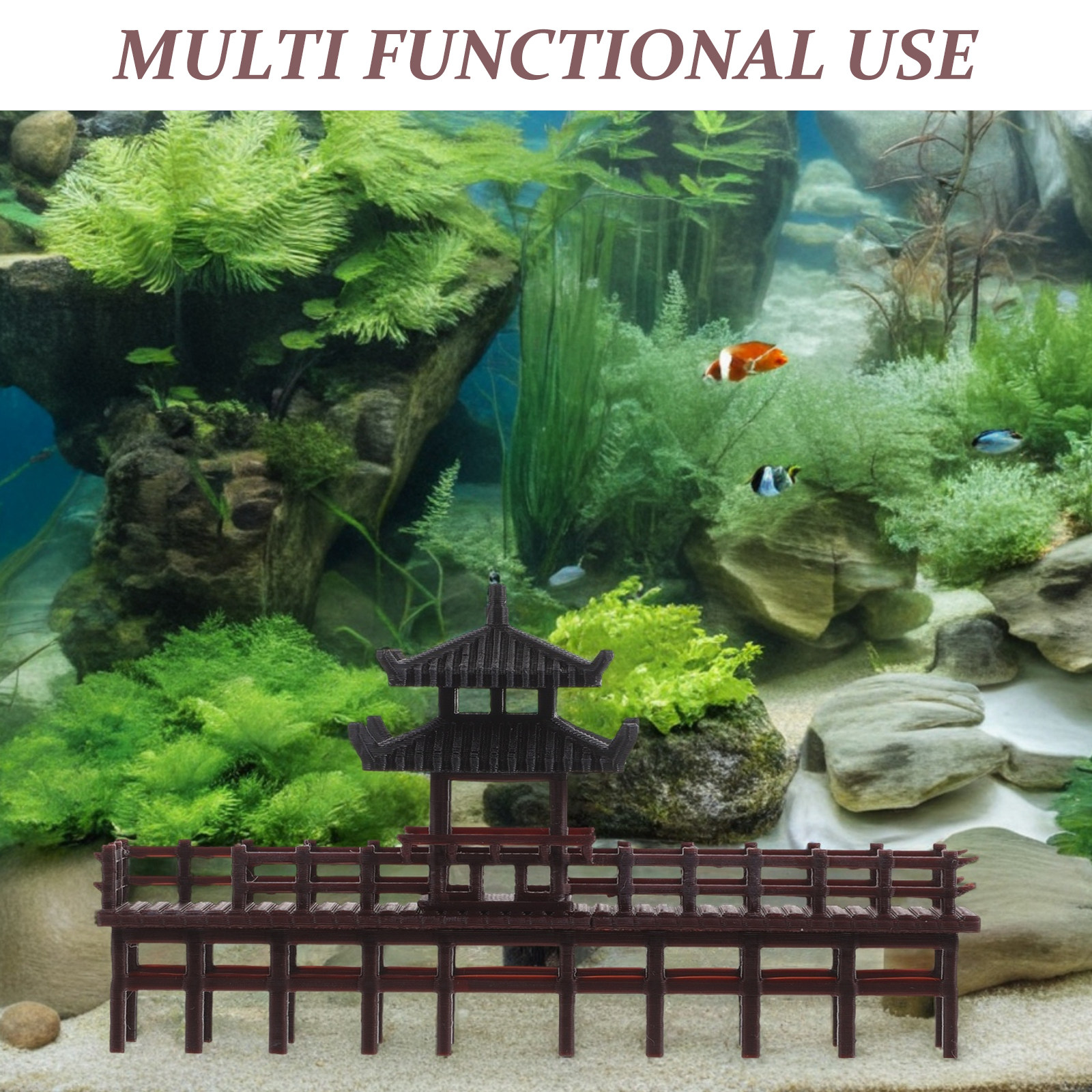 Miniature Chinese Pavilion Bri - مراجعة Aquarium Fish Bridge وسعره