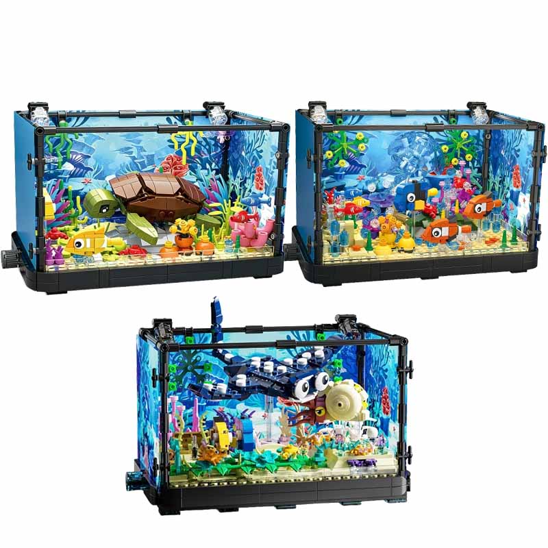 Fish Tank Building Block Set w - مراجعة Aquarium Fish Real وسعره