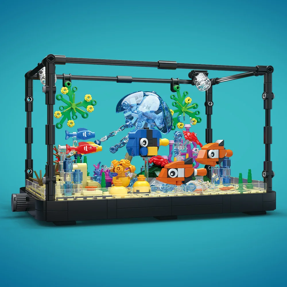 Fish Tank Building Block Set w - مراجعة Aquarium Fish Real وسعره