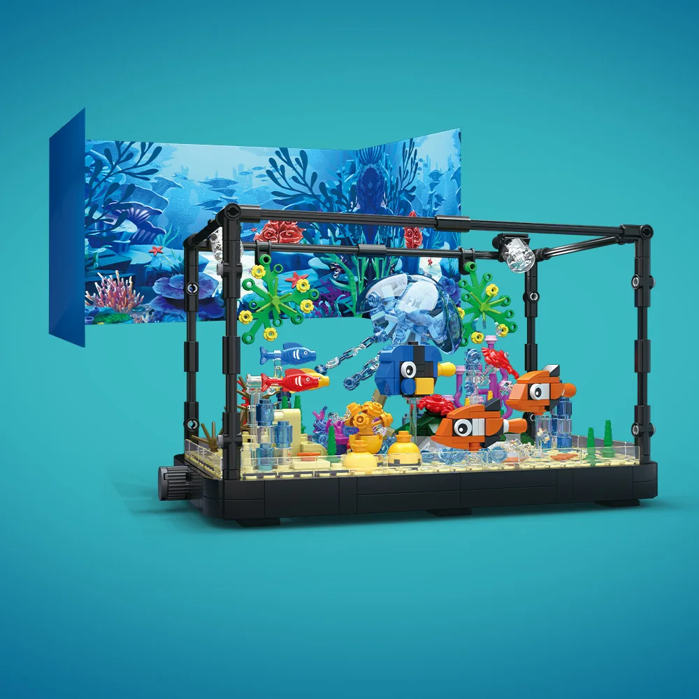 Fish Tank Building Block Set w - مراجعة Aquarium Fish Real وسعره