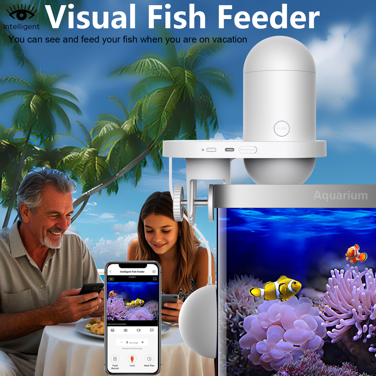Automatic Fish Feeder With Cam - مراجعة Aquarium Fish Feeder وسعره