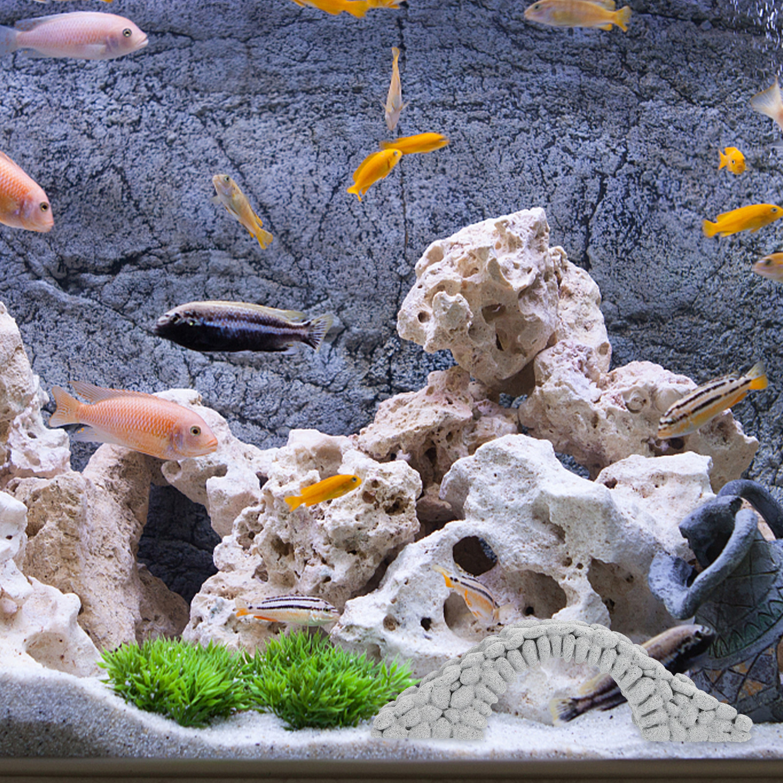 2Pcs Simulation Stone Bridge M - مراجعة Aquarium Fish Bridge وسعره
