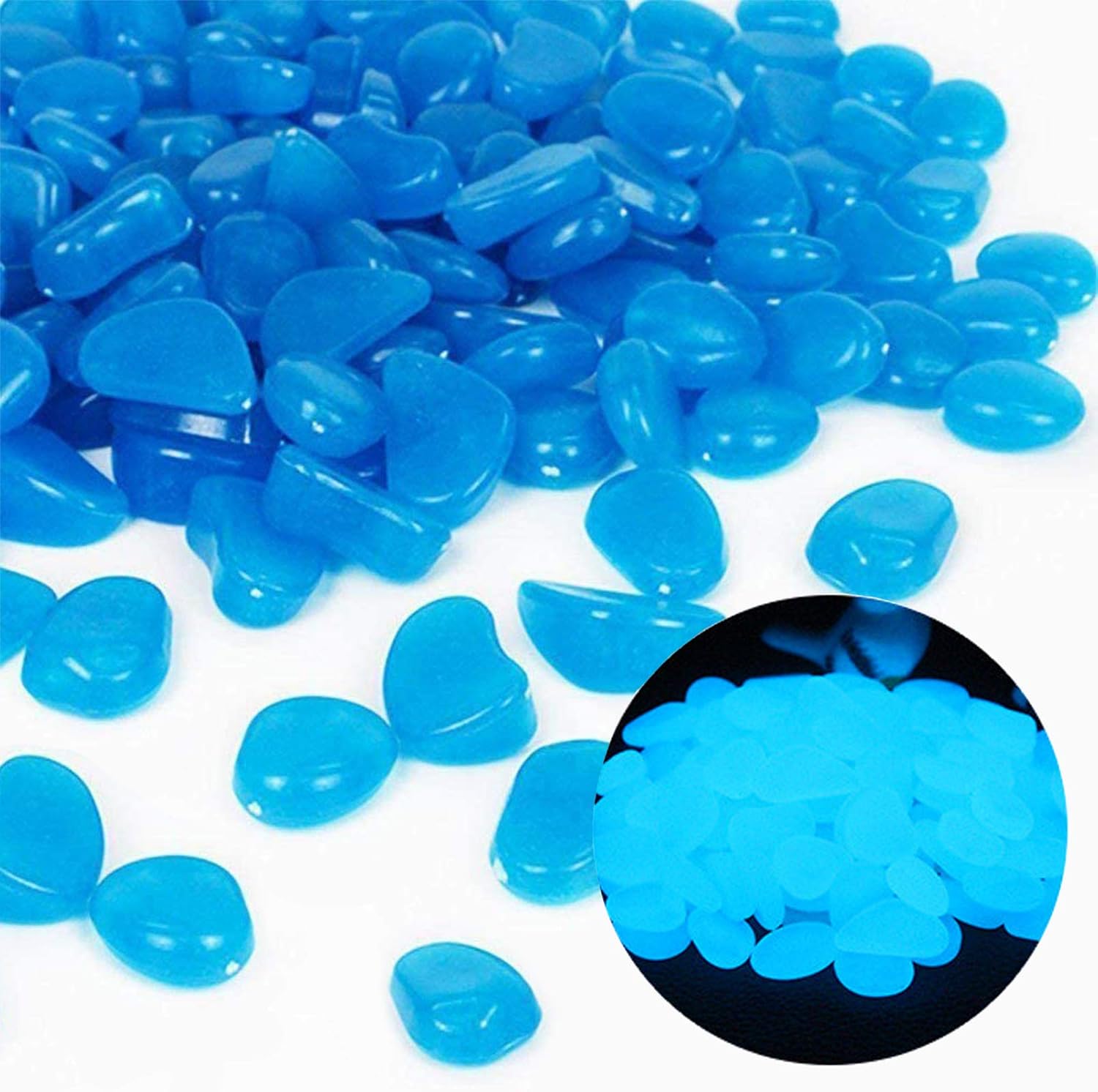 Fish Tank Rocks Glow Blue Pebb - مراجعة Aquarium Fish Gallery وسعره