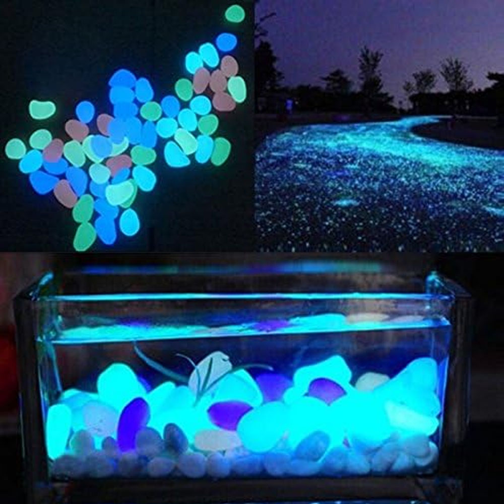 Fish Tank Rocks Glow Blue Pebb - مراجعة Aquarium Fish Gallery وسعره