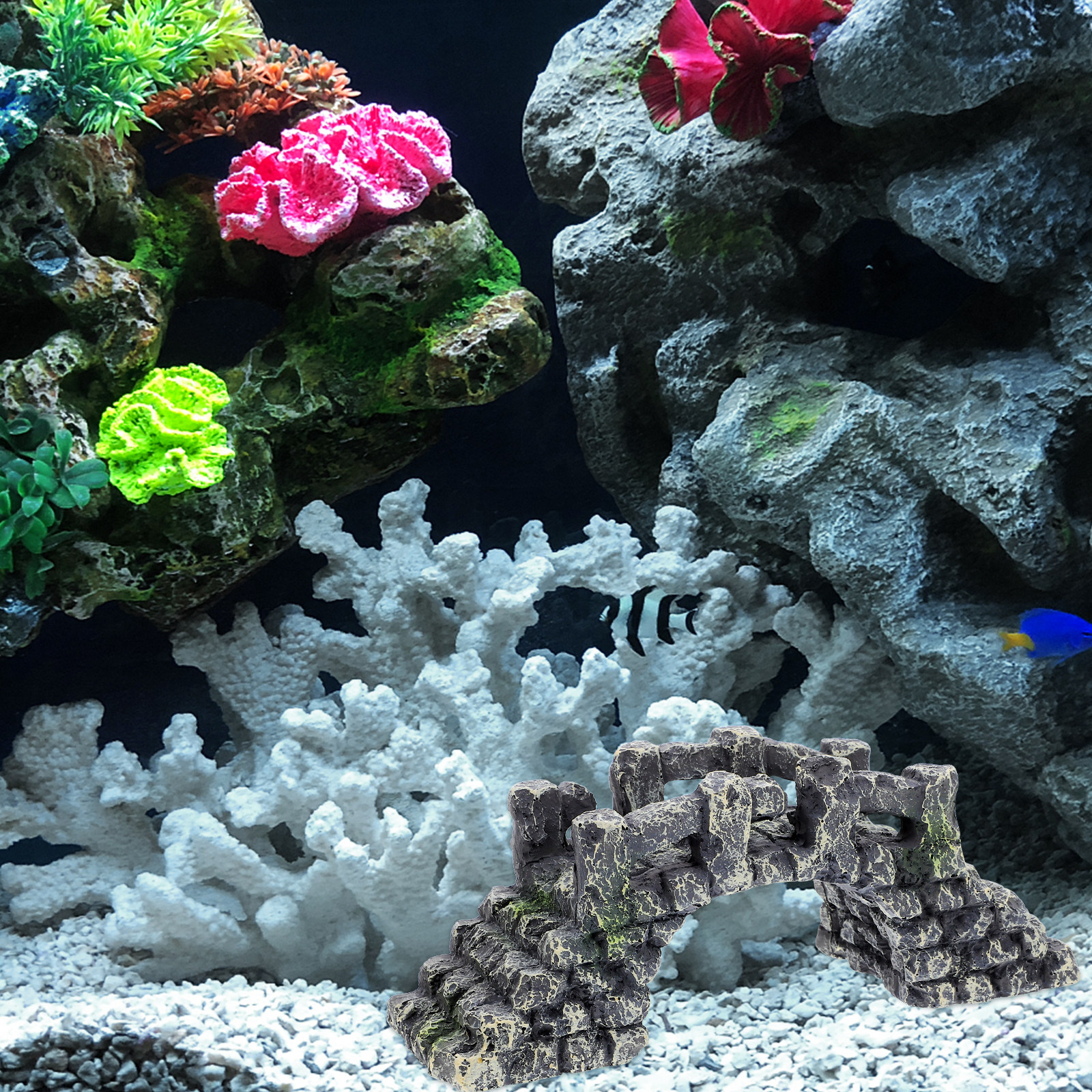 Miniature Resin Arch Bridge Fi - مراجعة Aquarium Fish Bridge وسعره