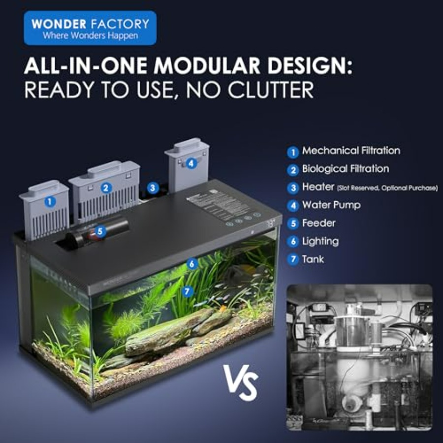Smart Aquarium 5 Gallon Glass  - مراجعة Aquarium Fish Feeder وسعره