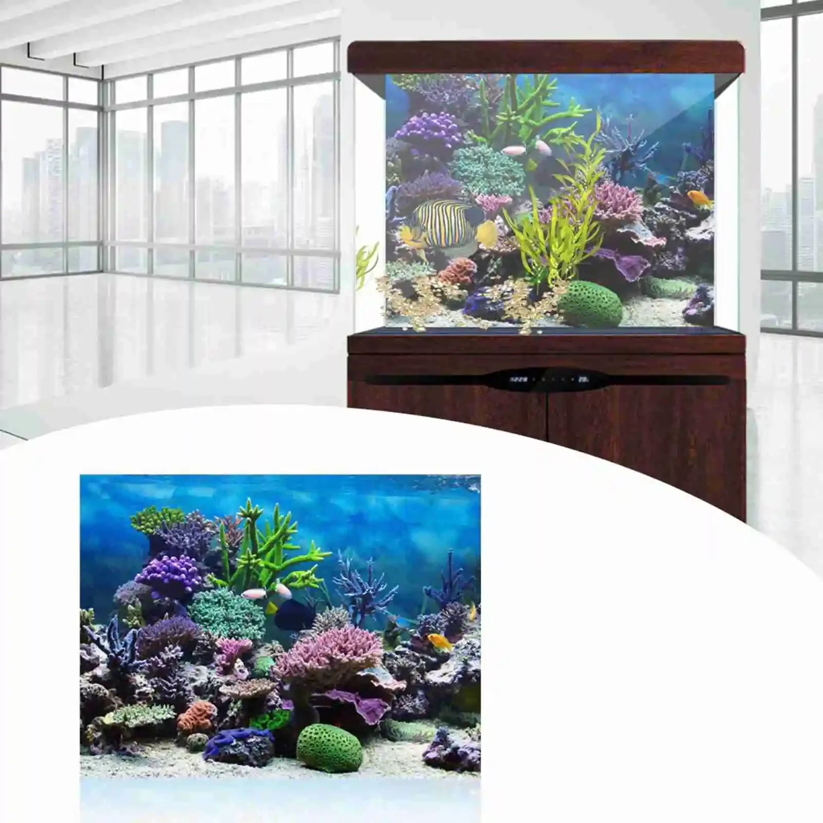 3D Aquarium Landscape Poster R - مراجعة Aquarium Fish Poster وسعره
