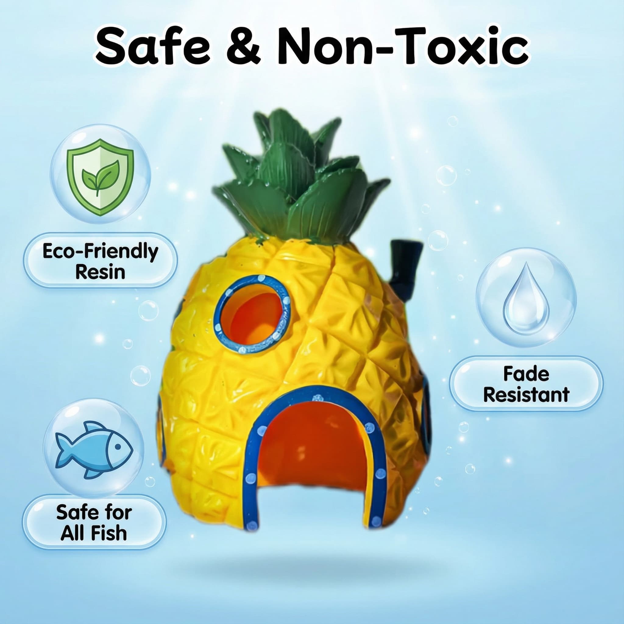 Pineapple House Aquarium Decor - مراجعة Aquarium Fish Hiding Places وسعره