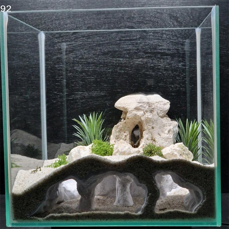 3D Printed Natural Curve Cave: - مراجعة Aquarium Fish Hiding Places وسعره