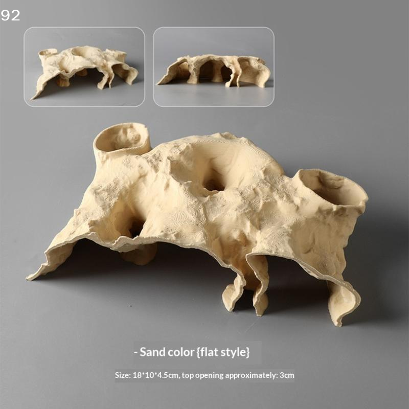 3D Printed Natural Curve Cave: - مراجعة Aquarium Fish Hiding Places وسعره